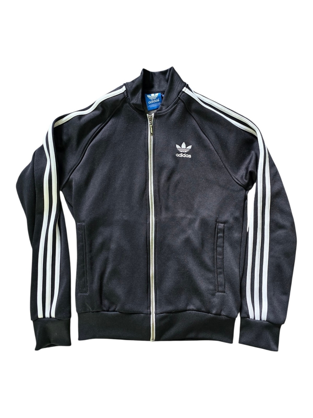 Adidas Y2K Black Trefoil Track Jacket with White Stripes